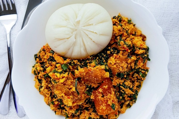 Amala/Poundo/Garri/Fufu + Egusi Soup (Melon Soup)